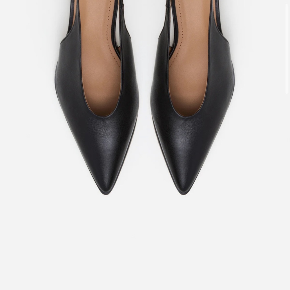 Classic Black Pointed Slingback